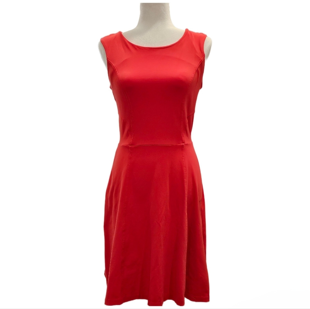 Cynthia Rowley Coral Pink Fit and Flare Scuba Dress Size XS Cocktail Party